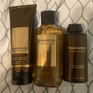 New men’s bath and bodyworks teakwood 3 piece set